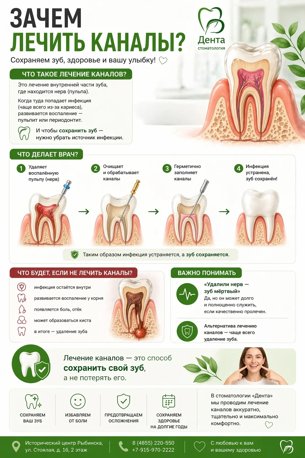 🦷 Зачем лечить каналы?