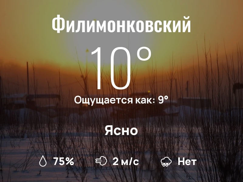 Что с погодой в Филимонковском?