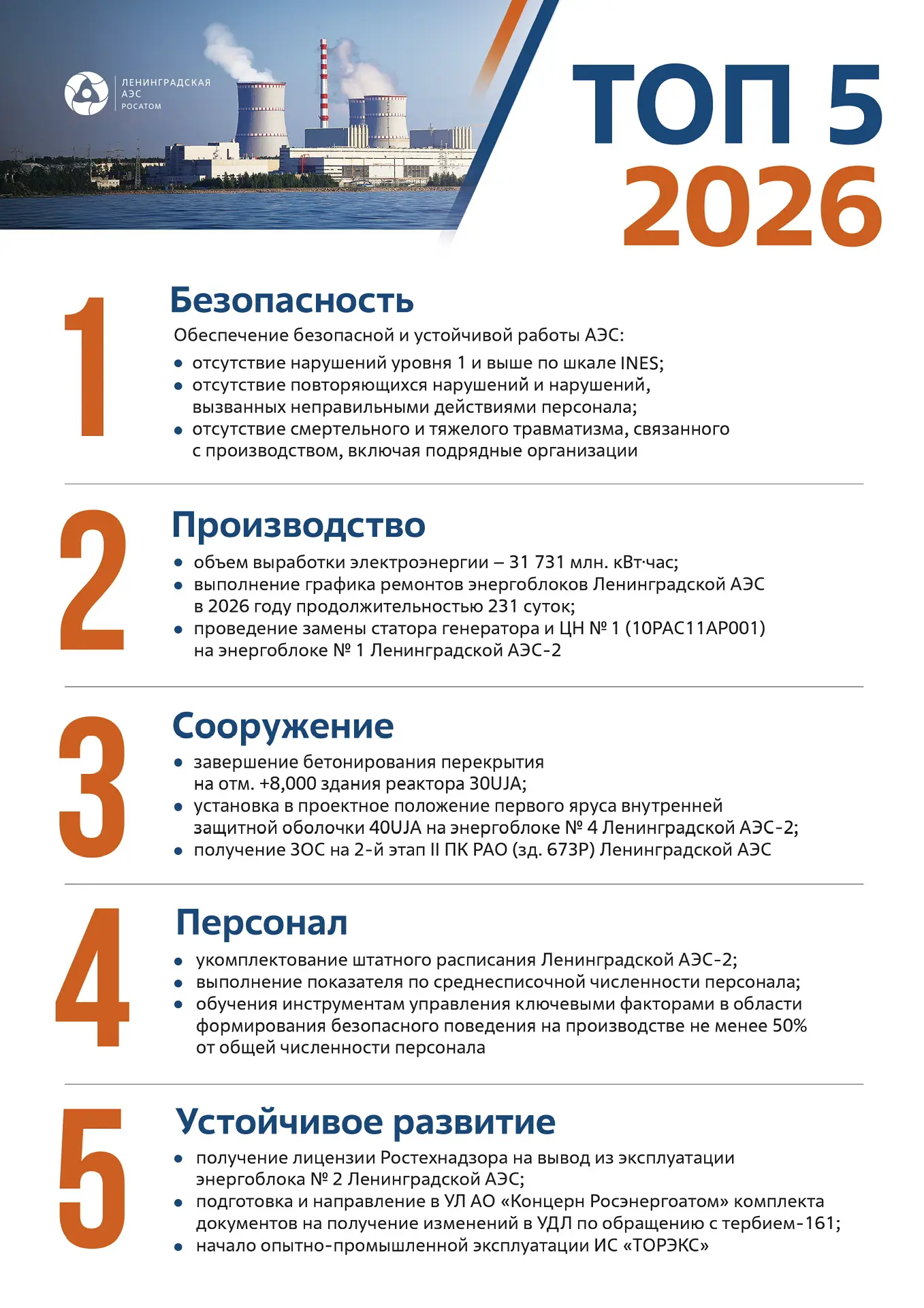 Основные задачи Ленинградской АЭС на 2026 год ⚡️ Сохраняйте себе ТОП-5   Скачать в формате .pdf можн