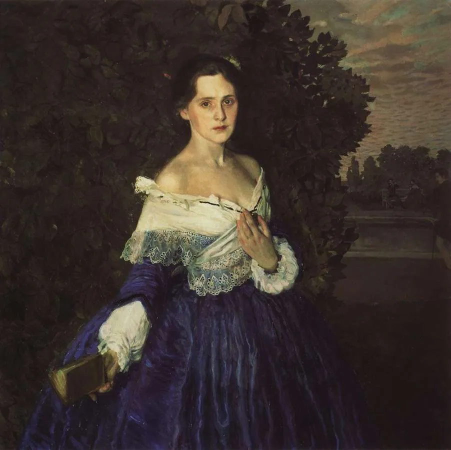 Константин Сомов. Дама в голубом (Портрет художницы Е.М. Мартыновой). 1897 - 1900