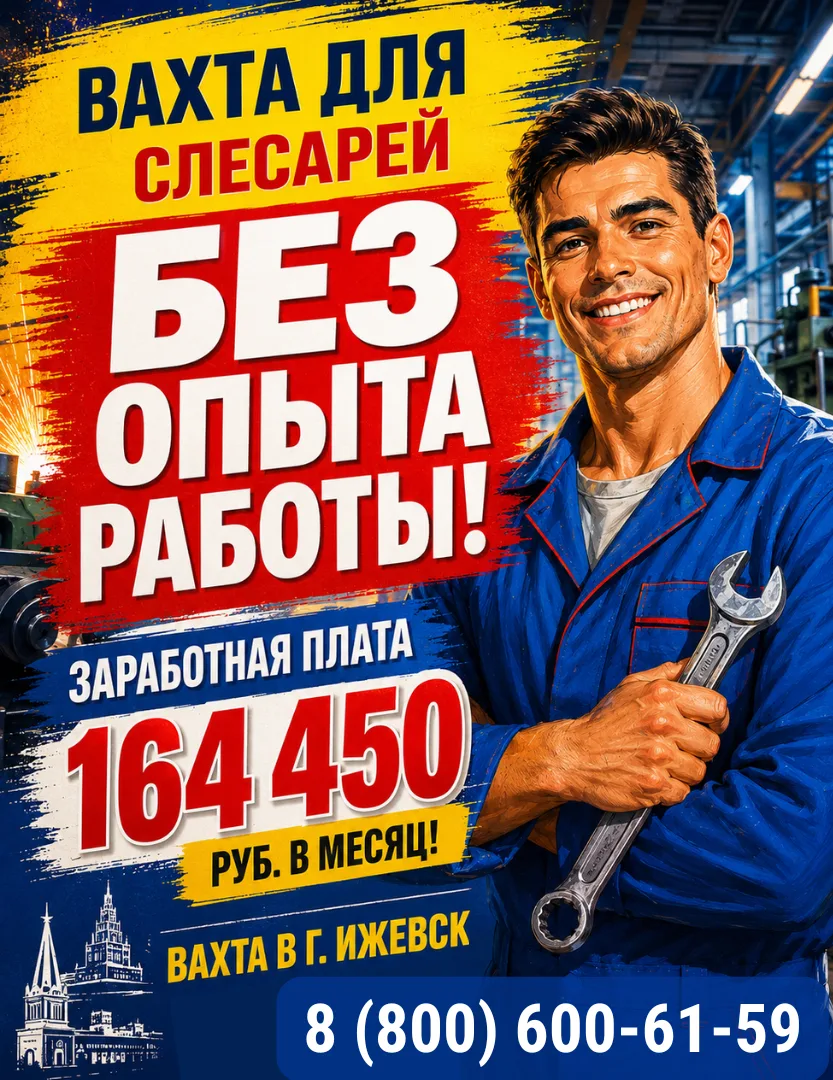 💡ВАХТА для слесарей БЕЗ ОПЫТА работы! 

Заработная плата 328 900₽ за вахту 60 дней и 164 450₽ за ва