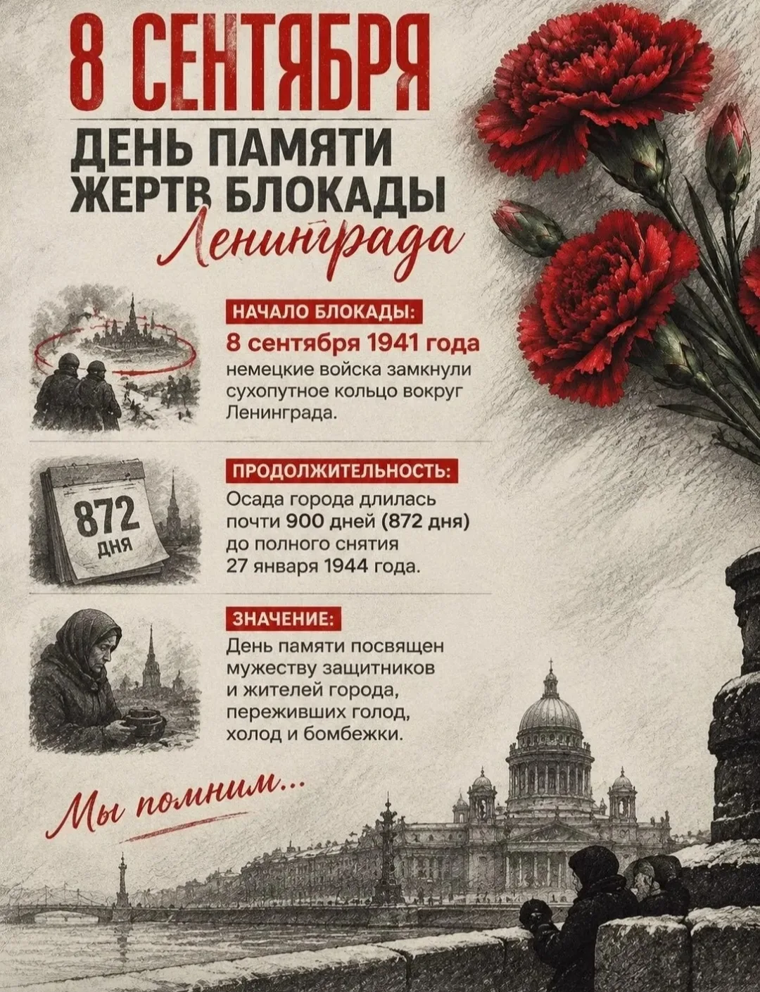 8 сентября - День памяти жертв блокады Ленинграда 🕯️