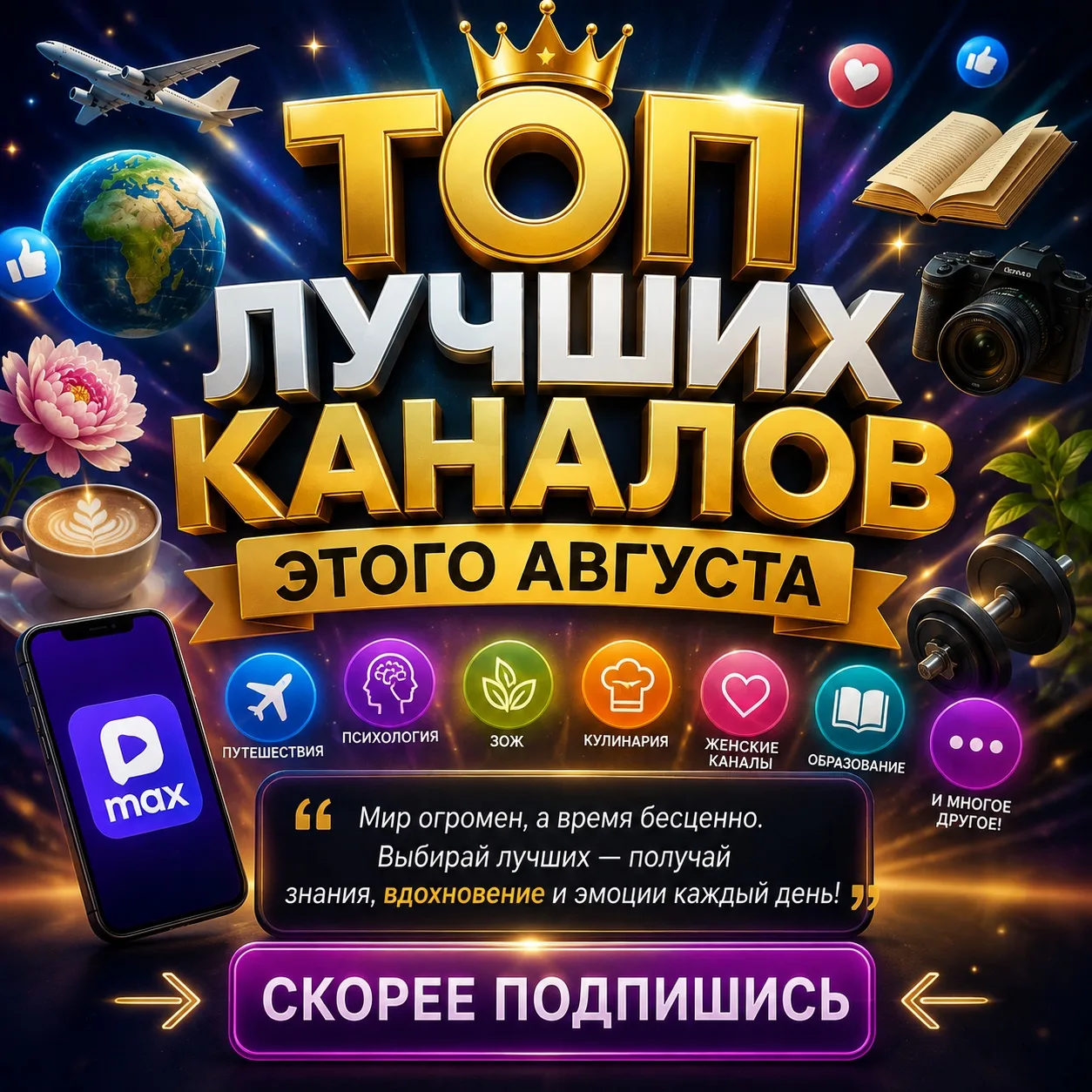 🔥 Самые интересные каналы на разные темы — всё лучшее собрано в одной подборке!