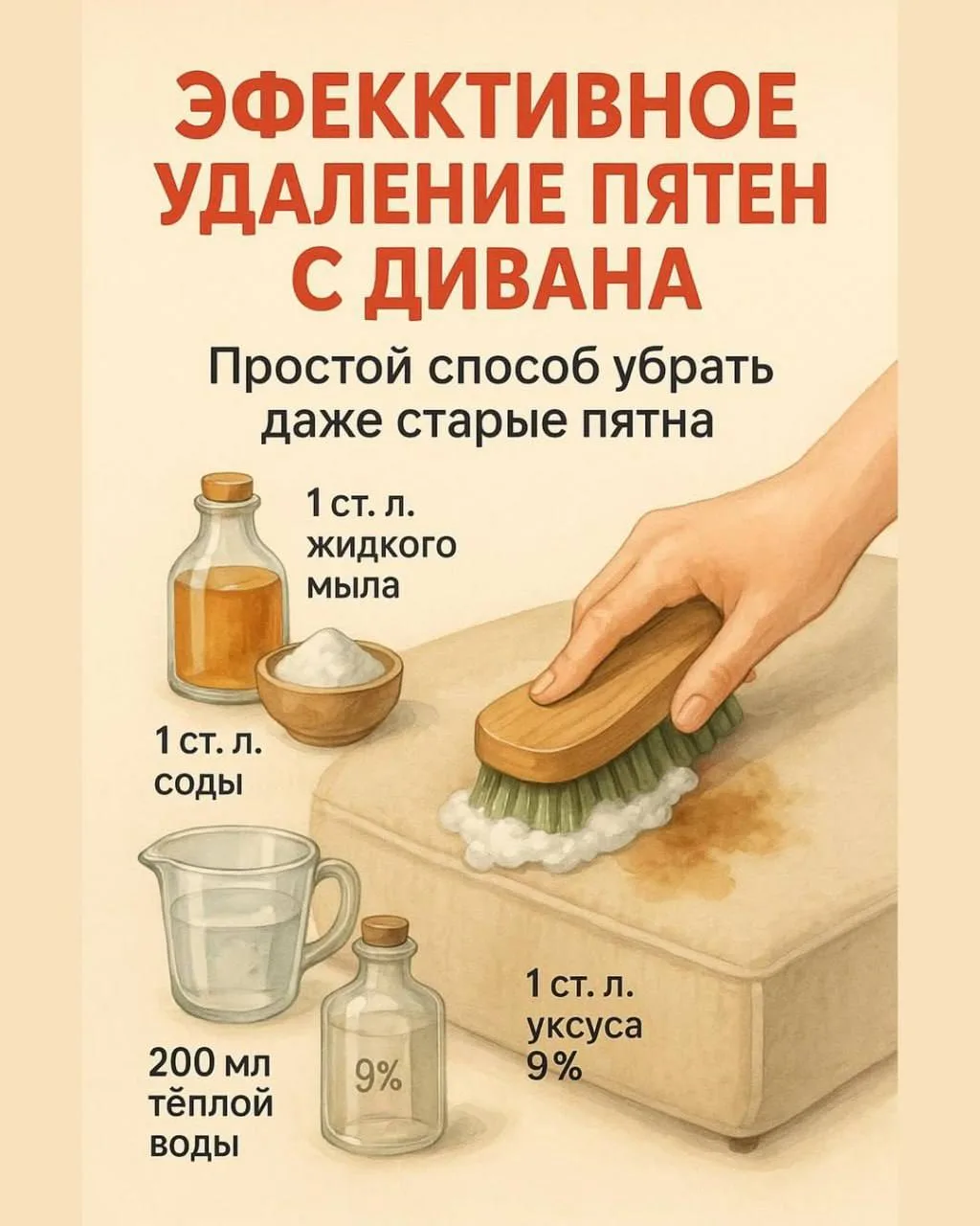 Эффективное удаление пятен с дивана 👍🏻
Простой способ убрать даже старые пятна

Хитрости хозяюшки 
