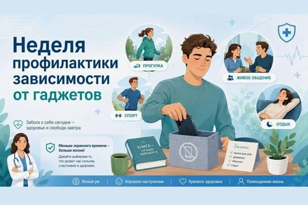 Неделя профилактики зависимости от гаджетов
С 15 по 21 июня в России проходит Неделя профилактики за