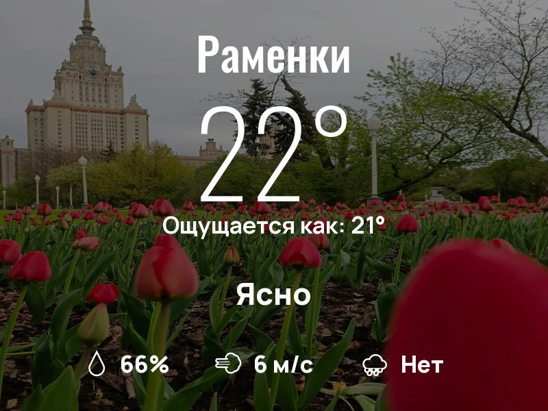 Что с погодой в Раменках?