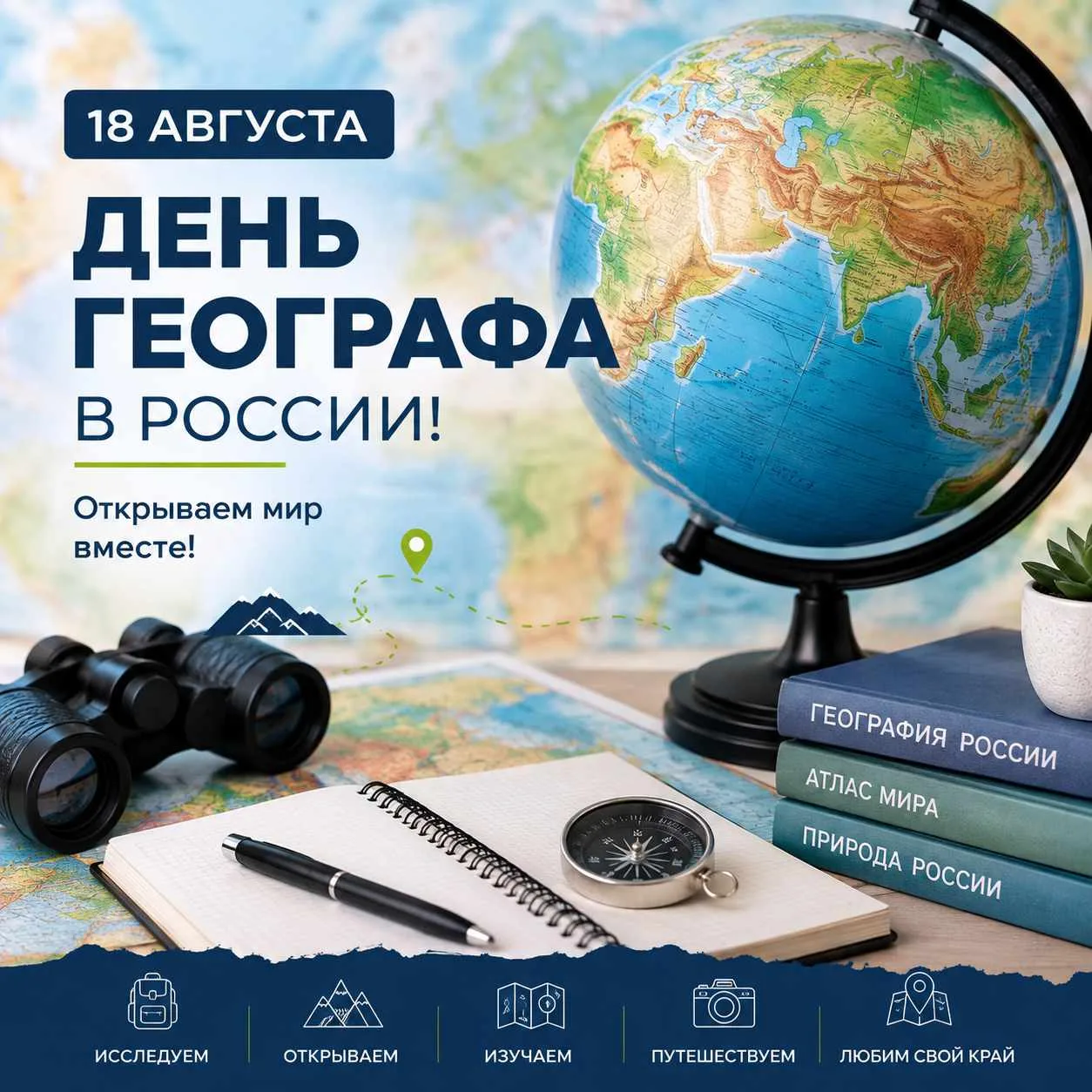 🗺️ Сегодня, 18 августа, в России отмечают День географа!