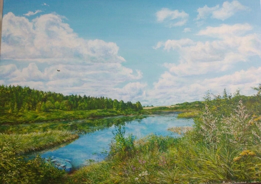 (48) ,,р. Кубена"(Харовск, Димущиха), холст, масло, 2021г.