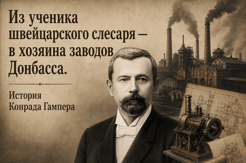 Из ученика швейцарского слесаря — в хозяина заводов Донбасса. История Конрада Гампера