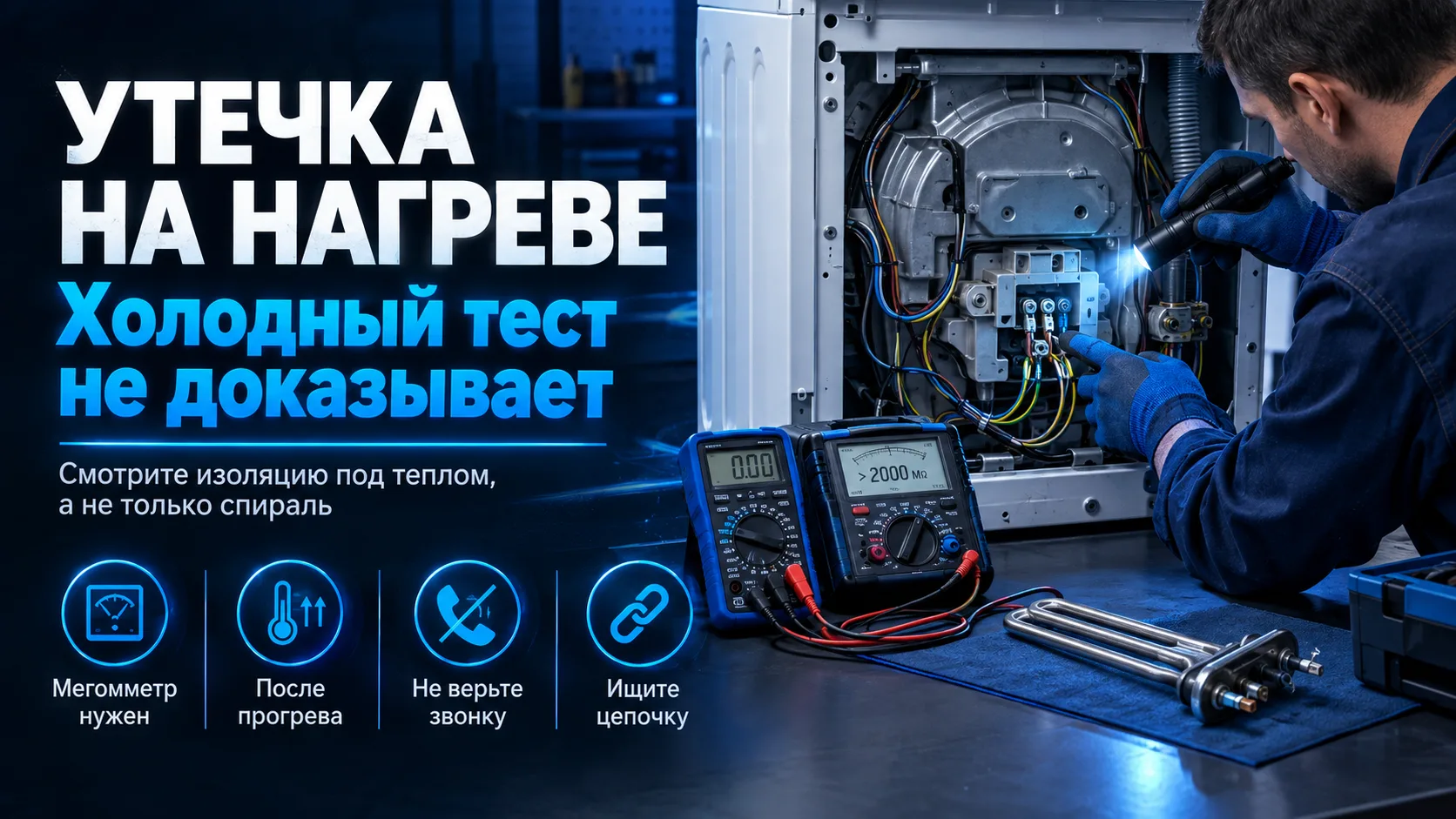 На выезде такая жалоба часто выглядит обманчиво: на холодную утечки на корпус нет, маши...
