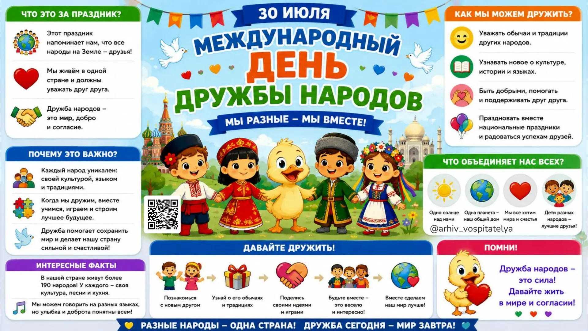 Детский календарь событий 2026 /Международный день дружбы 🤝

Каждый год 30 июля во многих странах о