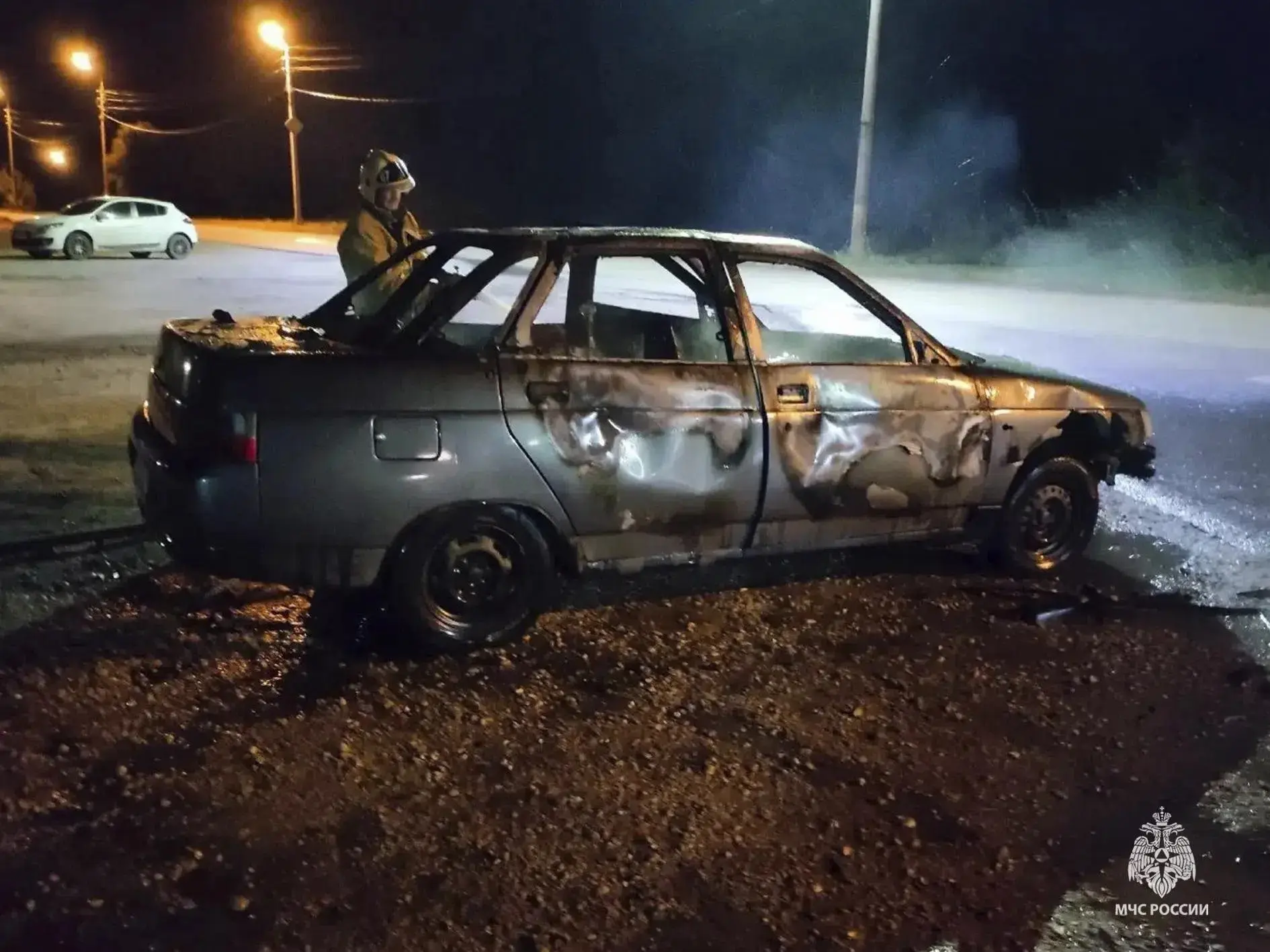 ❗️В Узловском районе горела легковушка
