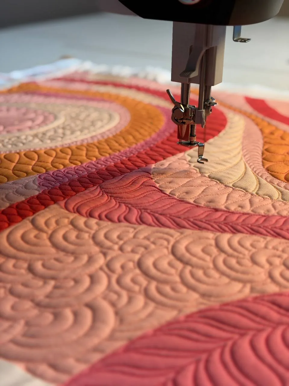 Панель из моей коллекции тканей Julidoquilt Golden Disco почти готова