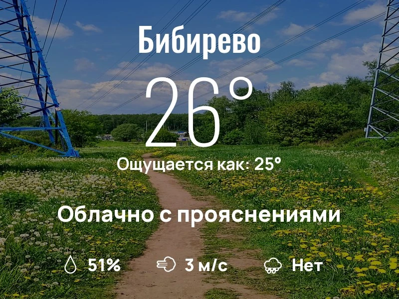 Что с погодой в Бибирево?
