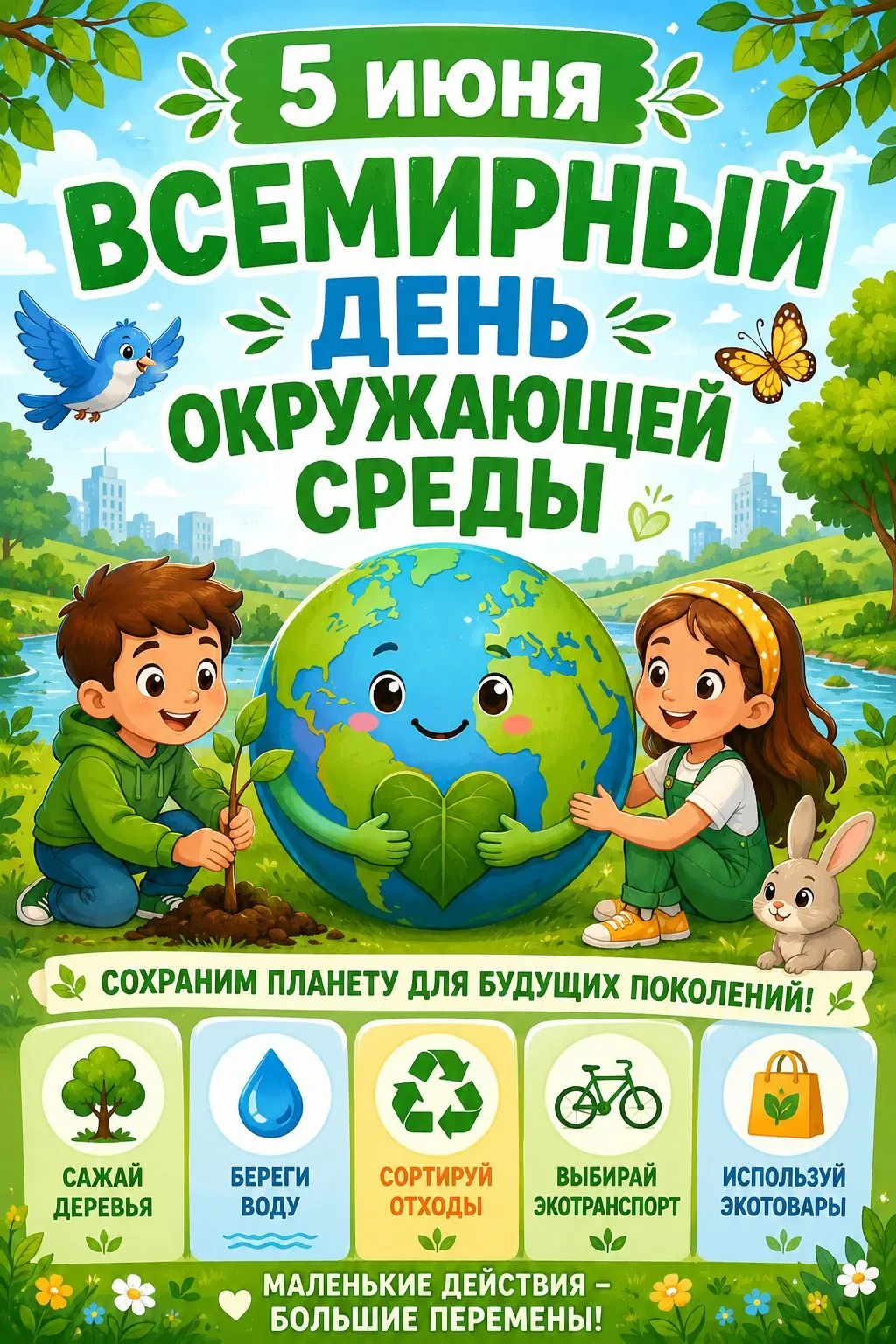 Всемирный день окружающей среды отмечается ежегодно 5 июня. В детских садах этот день с...