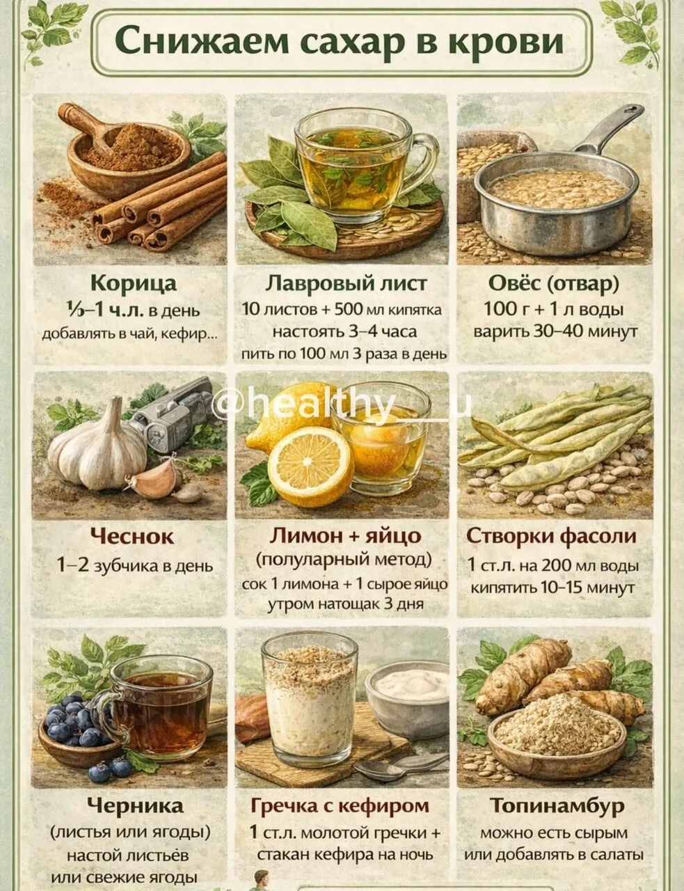 🌿 Снижаем сахар в крови