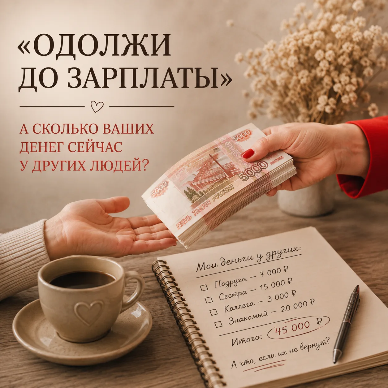 «Одолжи до зарплаты». А сколько ваших денег сейчас находится у других людей?