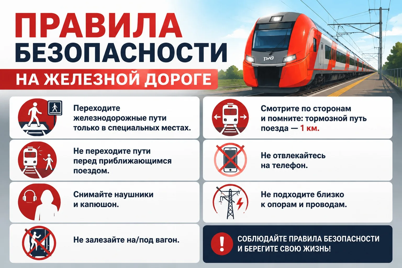 🚆 Лето. Поезд. Безопасность