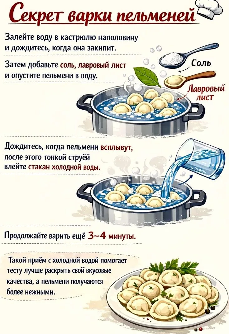 Секрет варки пельменей🥟