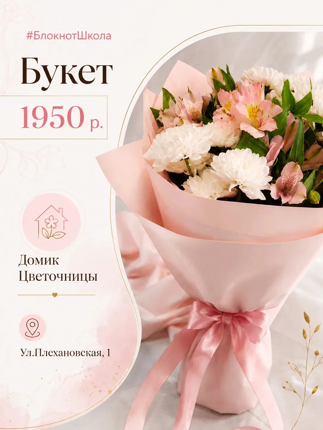 Лучший букет — тот, в который вложено внимание и забота об учителе и удобстве ребенка, ...
