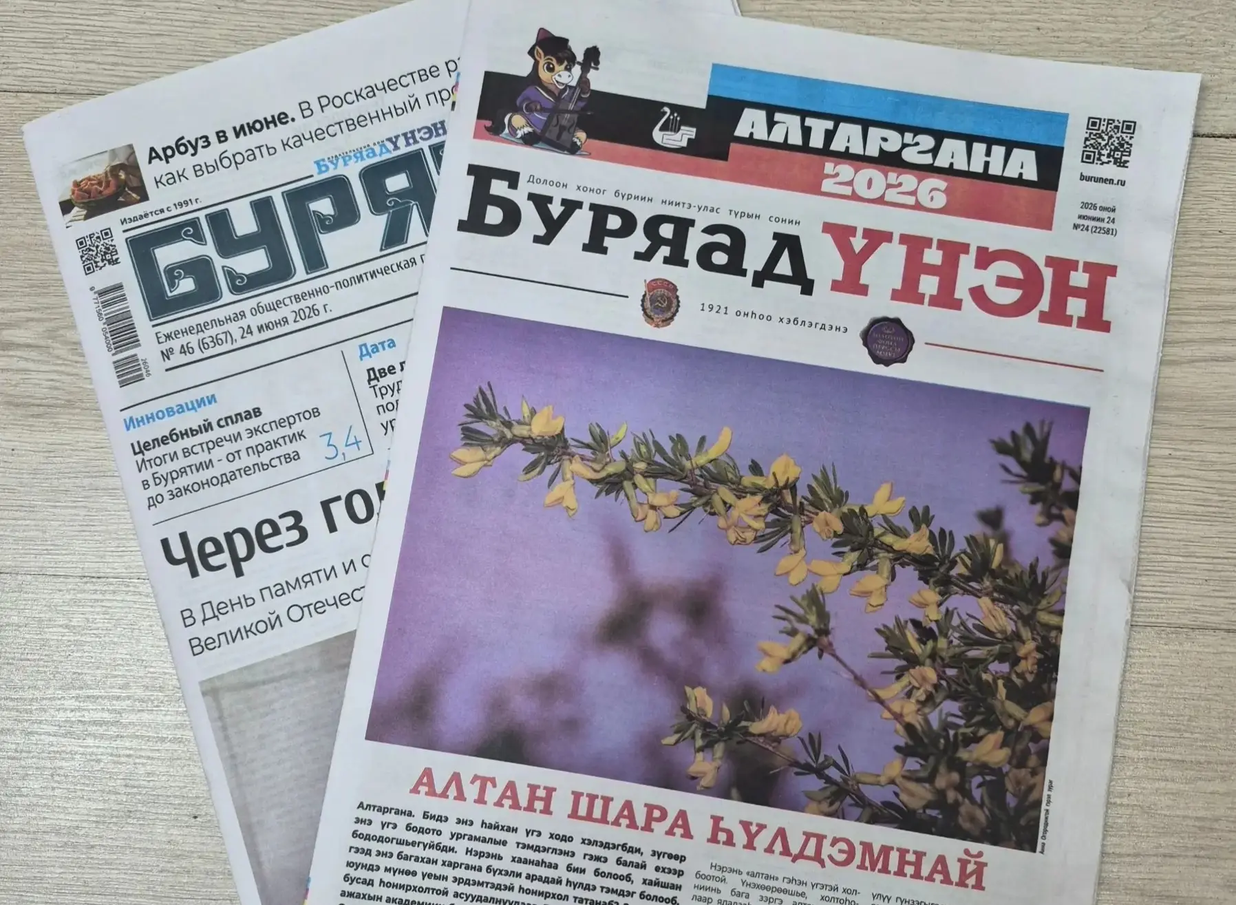📣Анонс 
республиканских изданий
                    
Газета 
«Бурятия»️⬇

️🔹Арбуз в июне. В Роскач