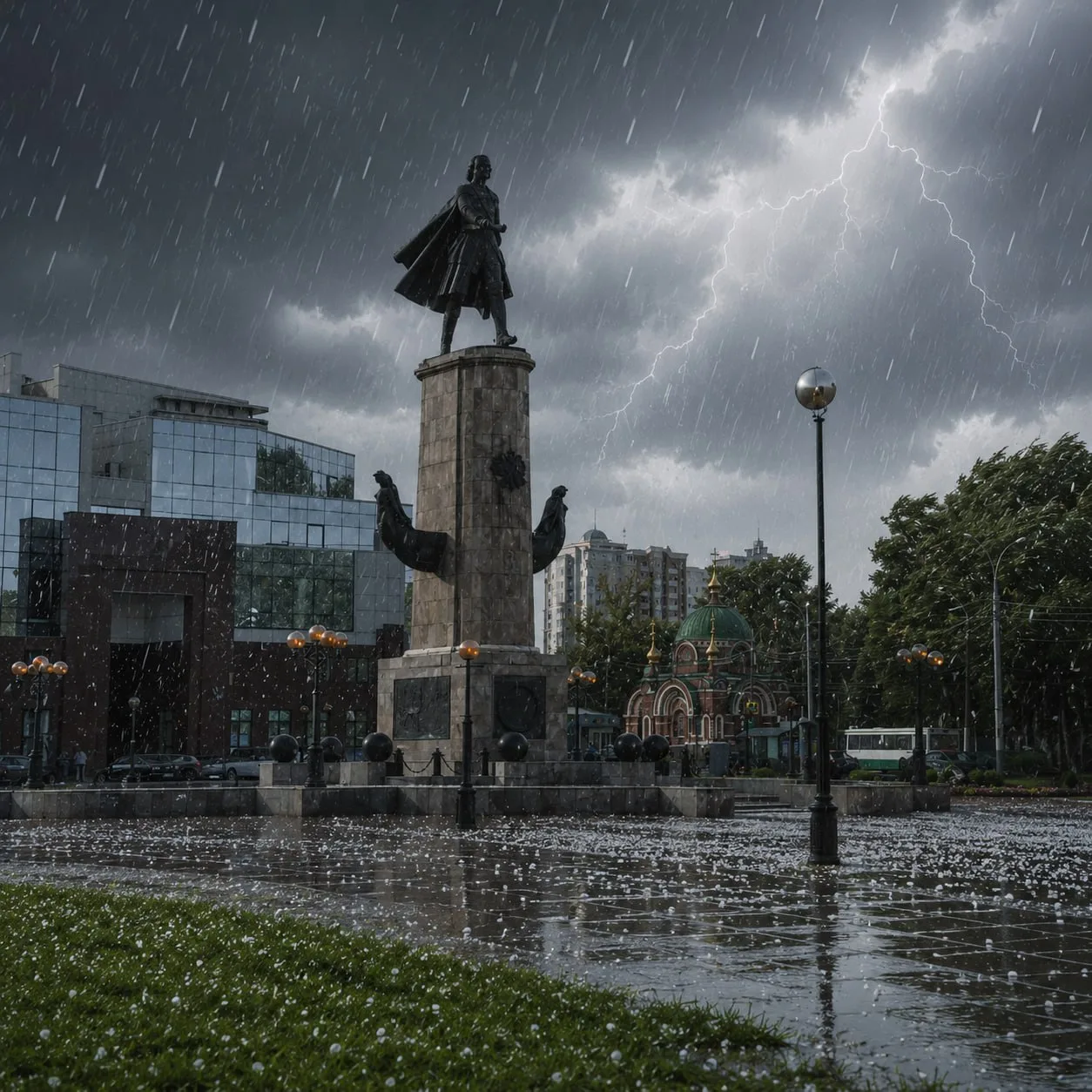 🌨  Штормовое предупреждение от МЧС: На Липецкую область надвигается гроза с градом и сильным ветром 
