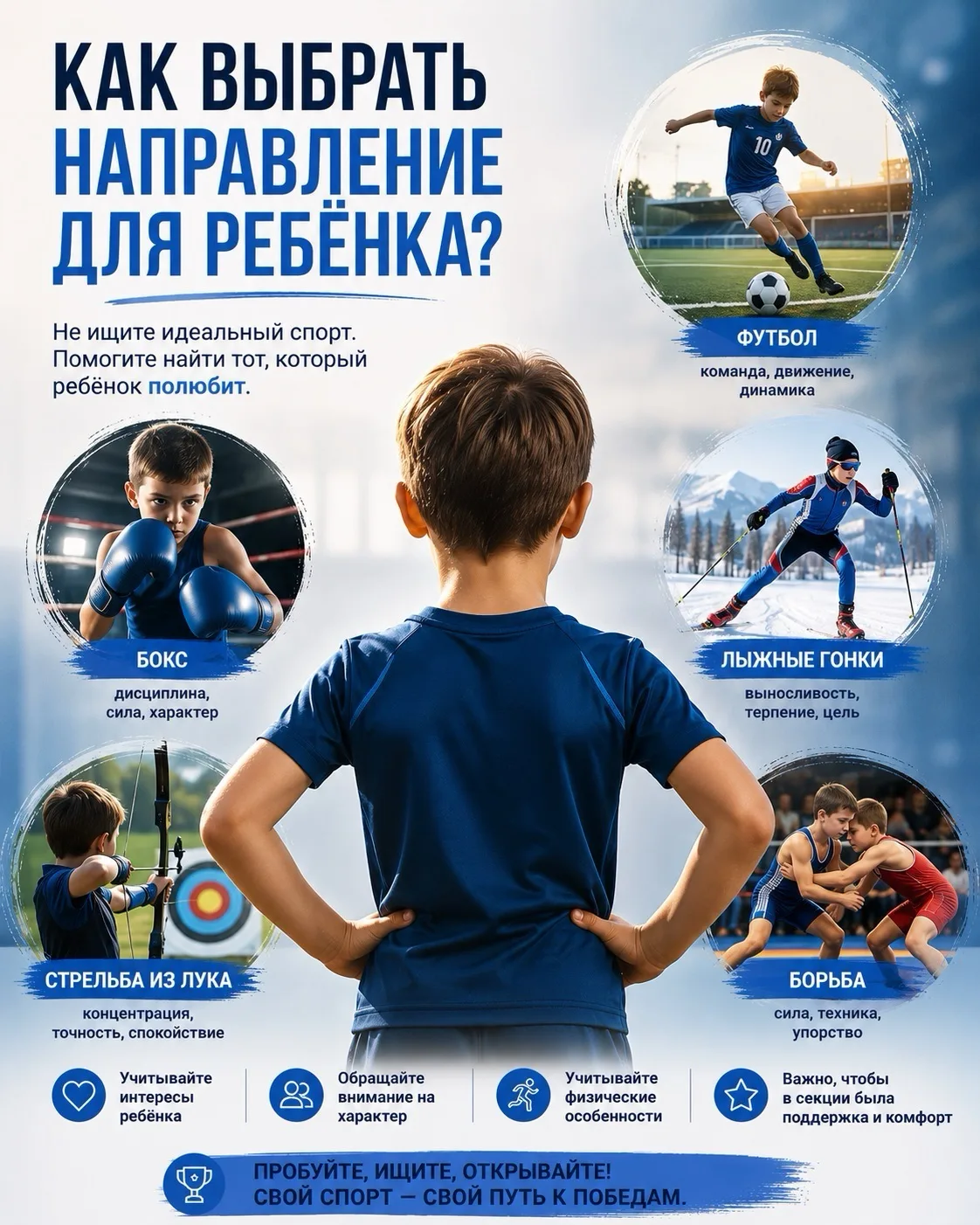 🏃 Как выбрать спортивное направление для ребёнка?