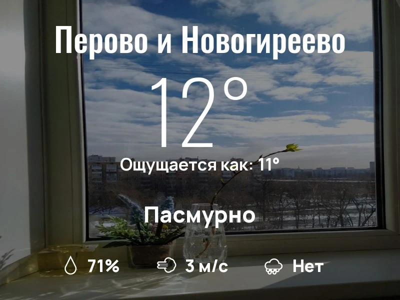 Что с погодой в Перово и Новогиреево?