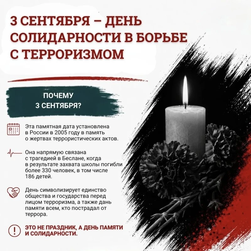 3 сентября – одна из самых трагических памятных дат в российском календаре — День солид...