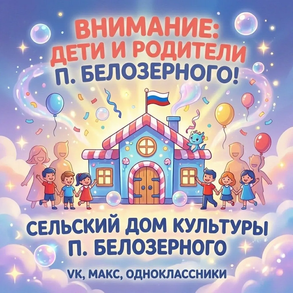 Внимание, дети и родители п. Белозерного! 

Сельский Дом Культуры п. Белозерного с большой радостью 