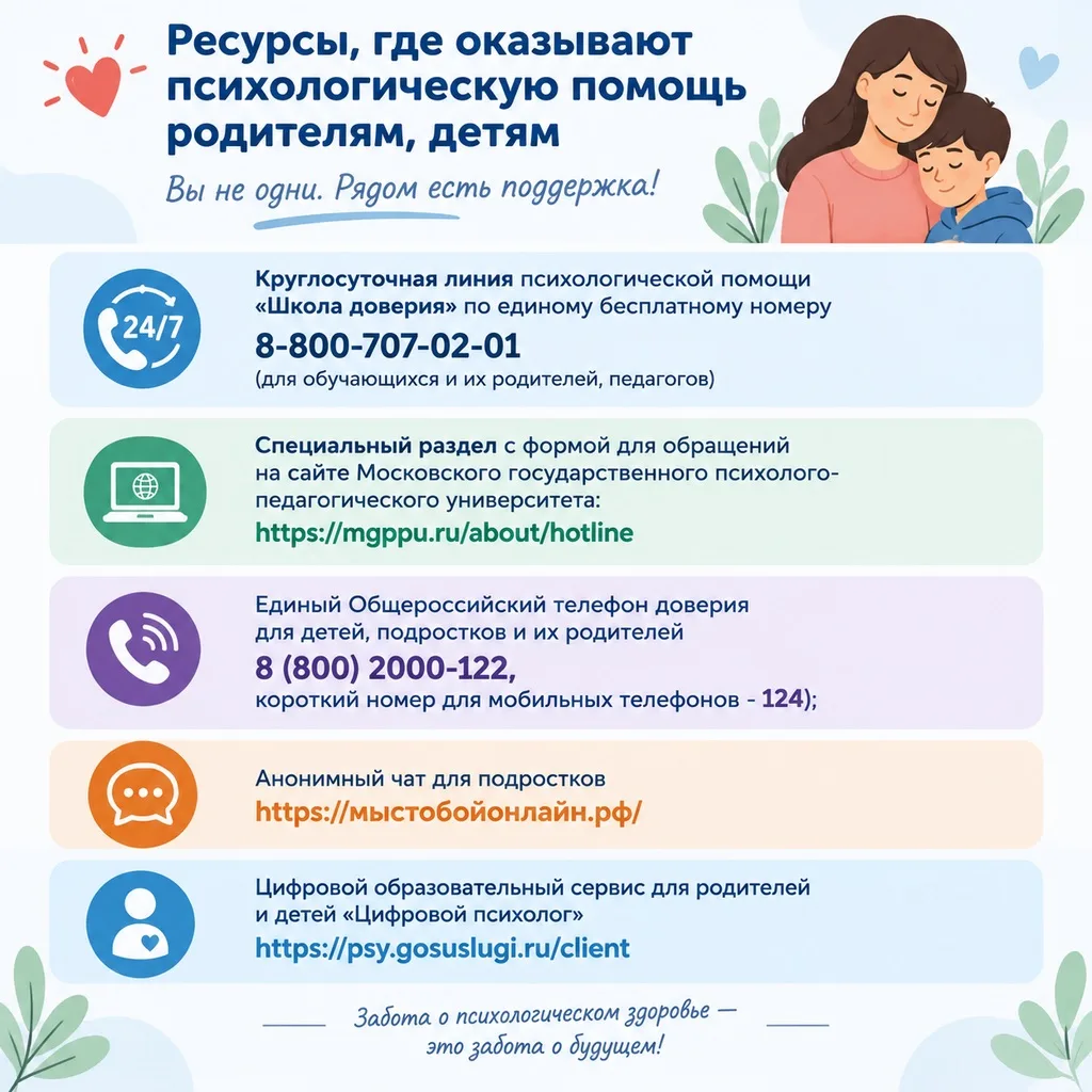 📢 Психологическая помощь: куда обратиться?