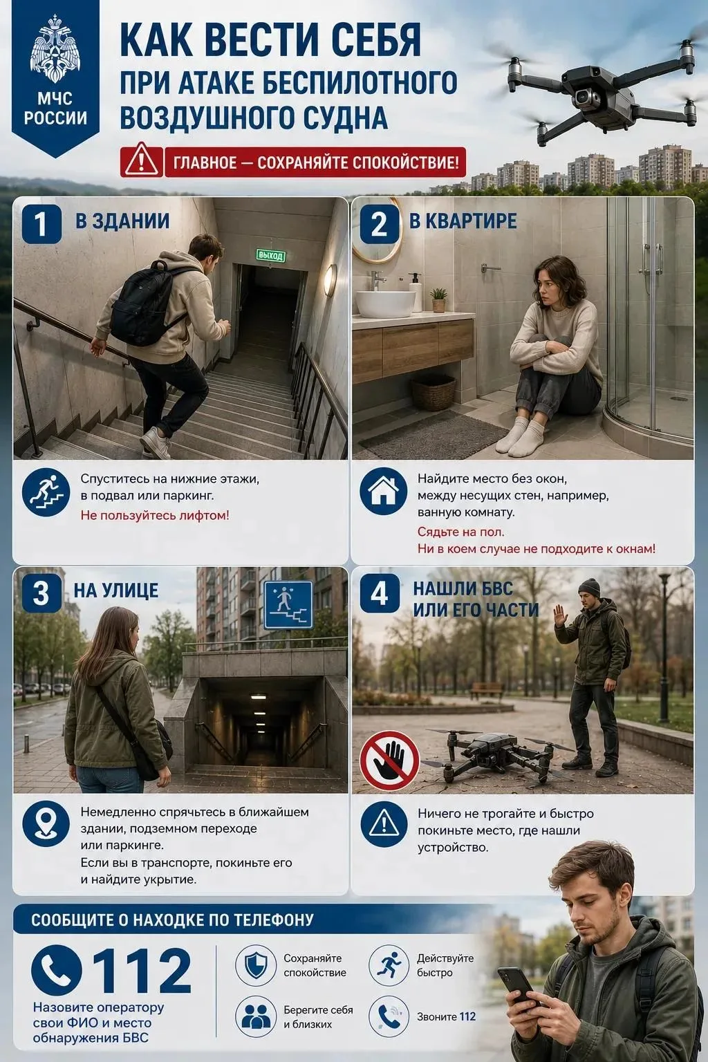 Действия при угрозе атаки беспилотного воздушного судна