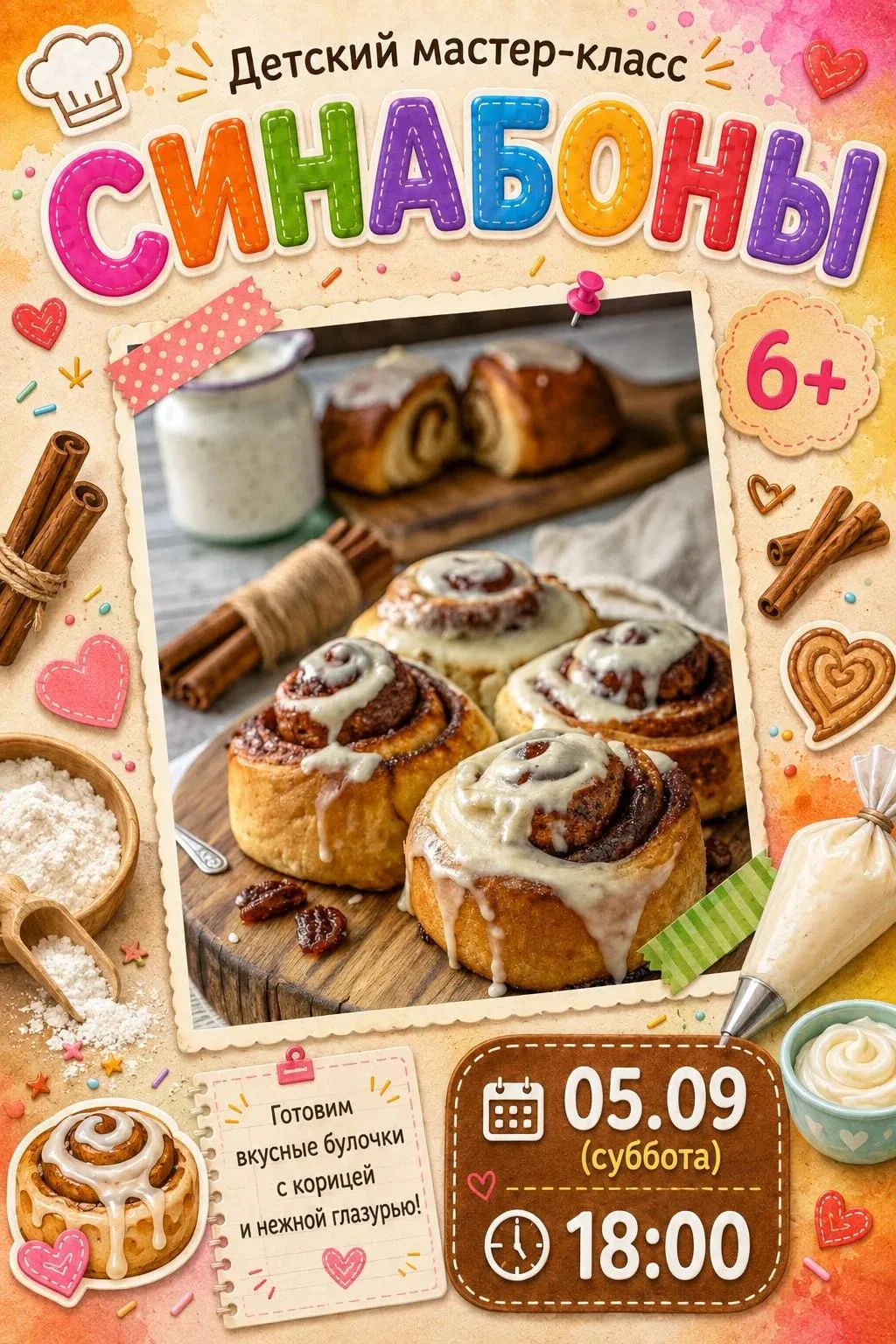 5 сентября 18:00 Сб - Готовим Синнабоны