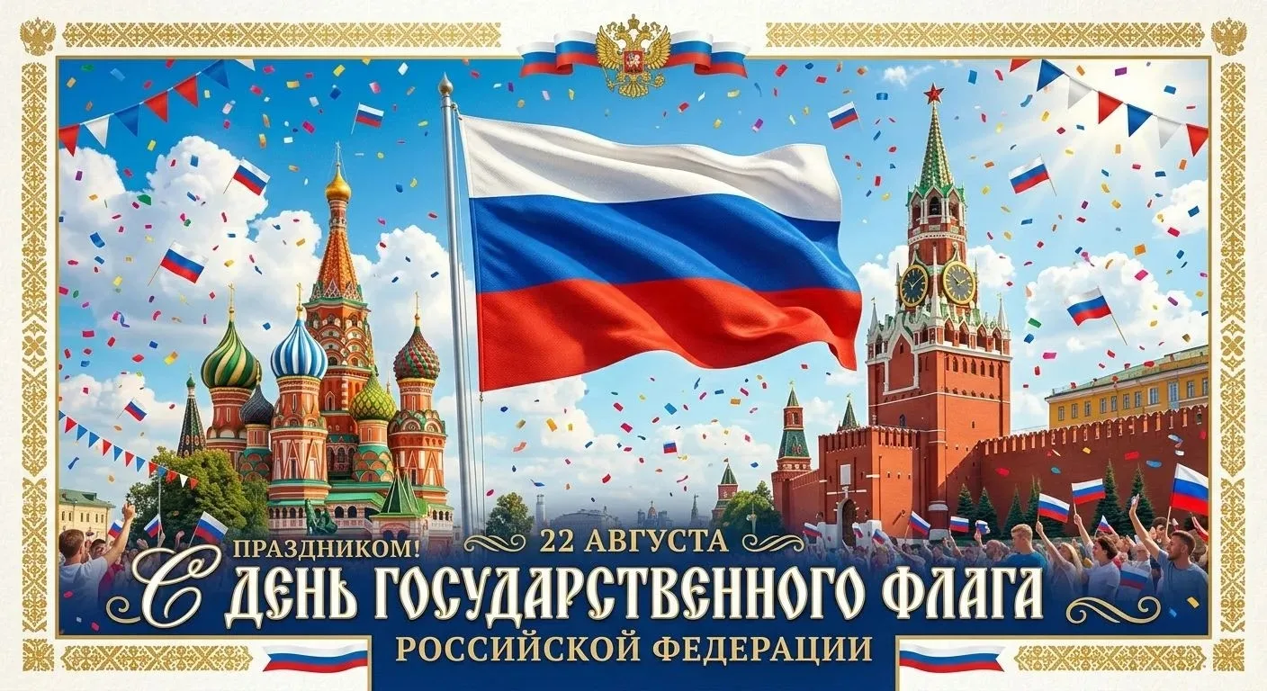 🇷🇺 Сегодня, 22 августа, — День Государственного флага Российской Федерации!