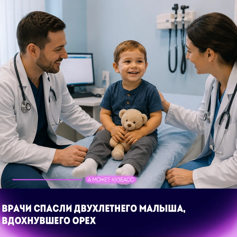 ❤️ В Кемерове врачи спасли двухлетнего малыша, вдохнувшего орех