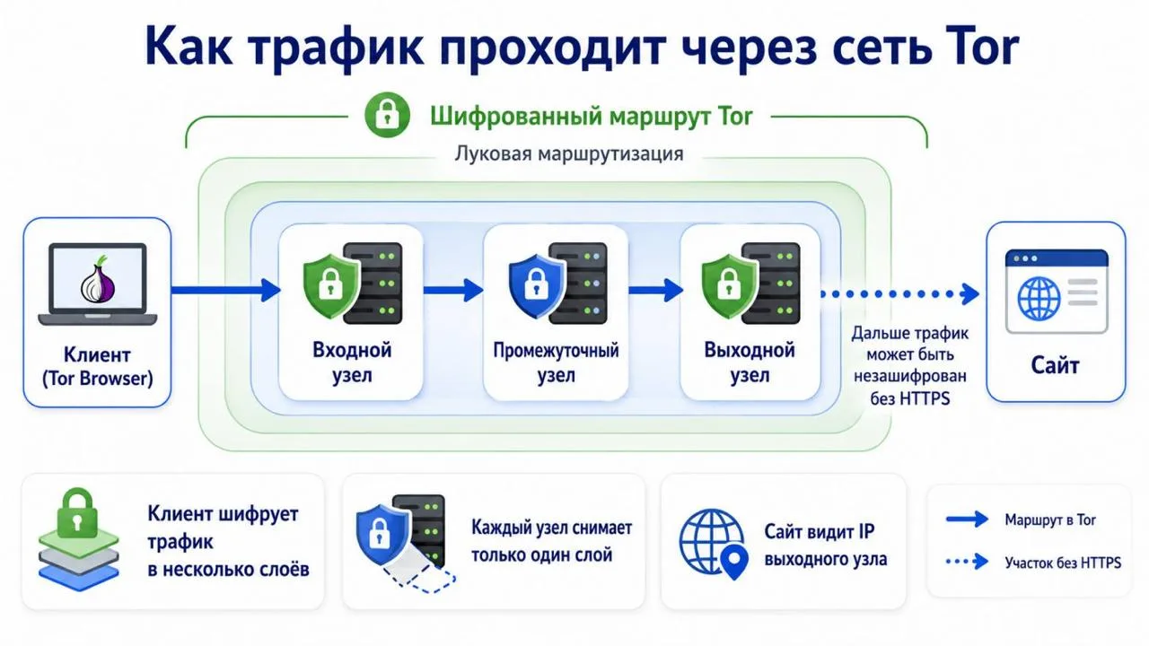Как работает Tor Browser: луковая маршрутизация, цепочки, мосты и слабые места

#статья #полезное #d