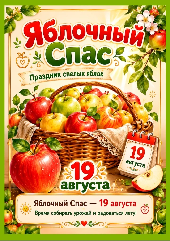 🍎 Яблочный Спас — вкусный и светлый праздник! 💛