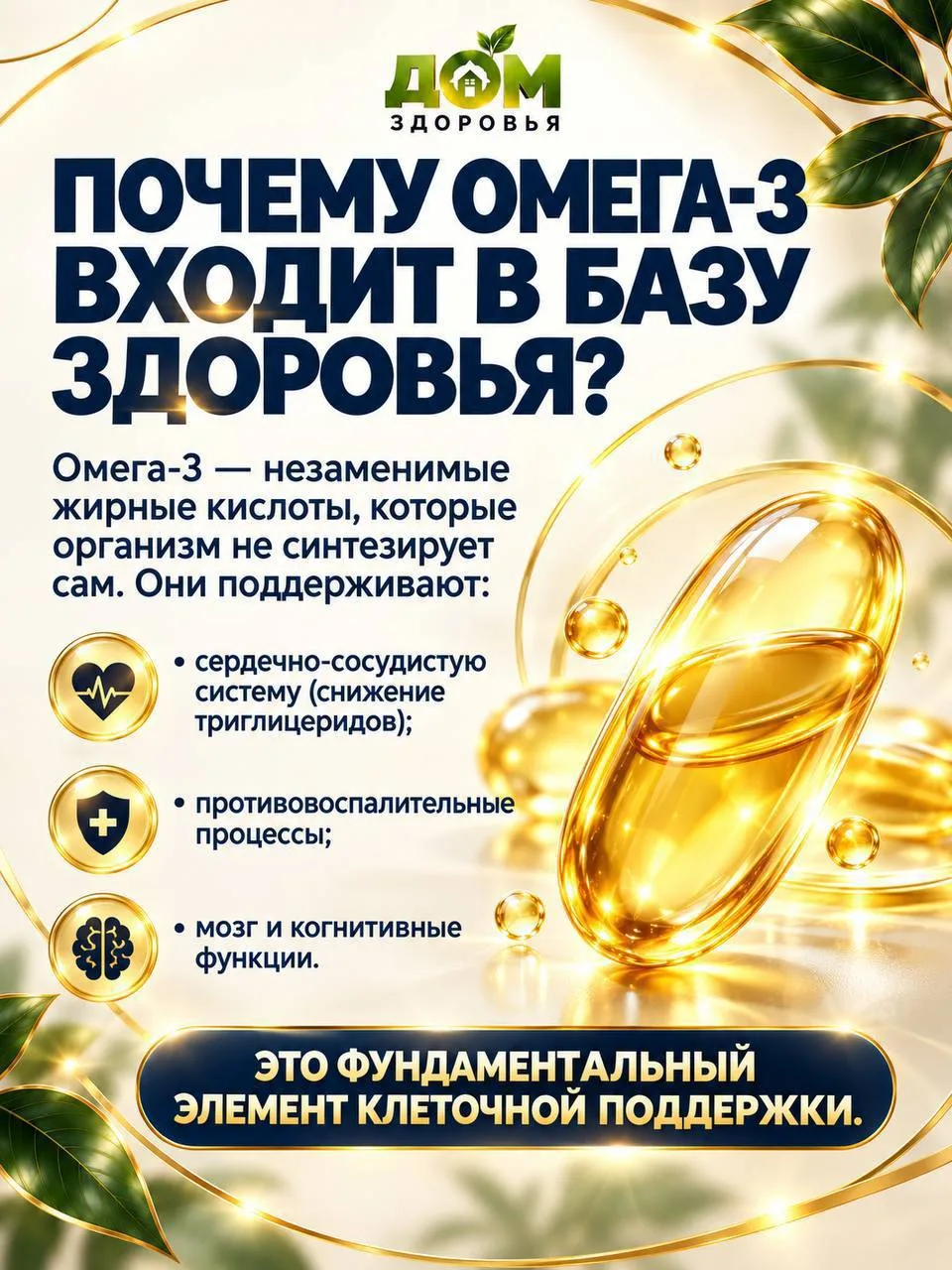 Омега-3 — это не просто тренд, а фундаментальный элемент клеточной поддержки!