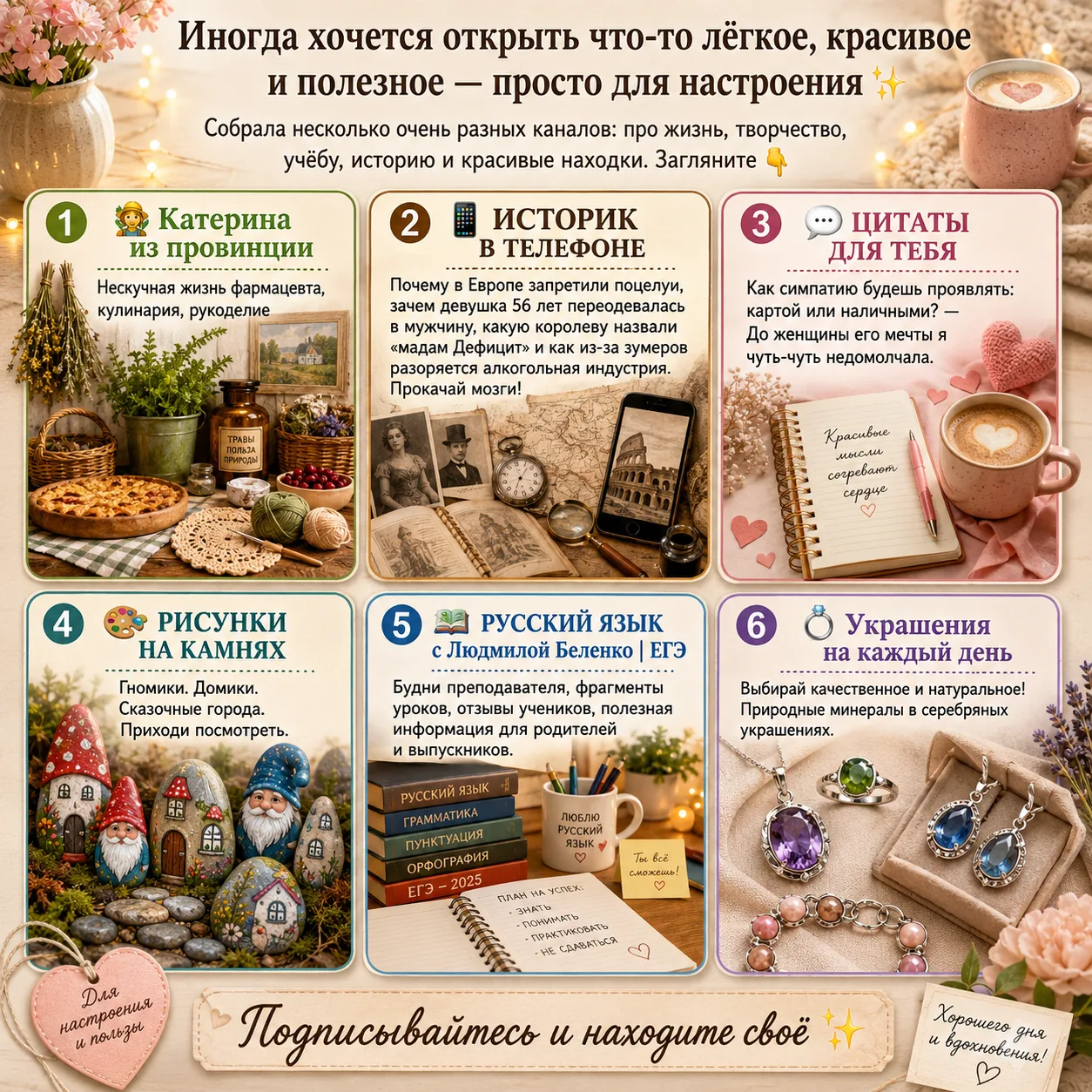 Иногда хочется открыть что-то лёгкое, красивое и полезное — просто для настроения ✨
