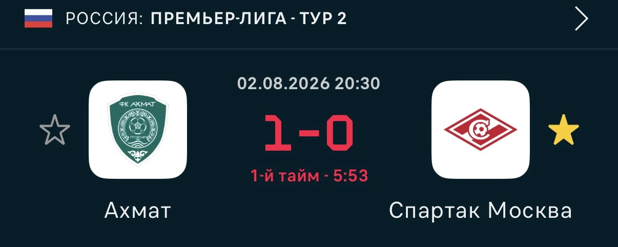 GOOOOOOOOAL АХМАТ 1 : 0 ⚽️