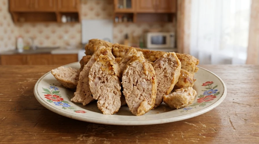 Безумно вкусные домашние купаты — Сочные домашние купаты из куриного бедра с сыром и чесноком. ~400 
