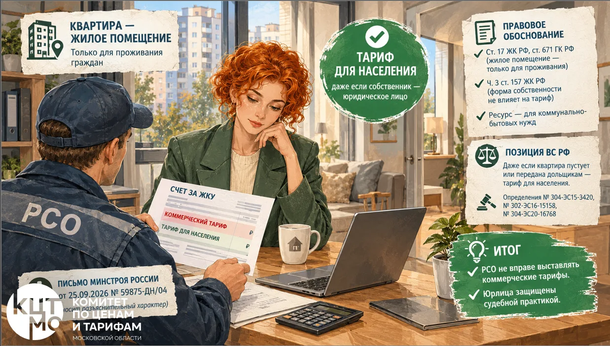 🏢По какому тарифу платит юрлицо за квартиру в МКД — как население или коммерсант?