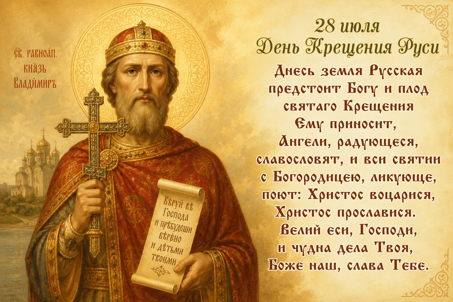 🎈28 июля - 1038 лет со дня Крещения Руси (988 г.)

День Крещения Руси отмечают 28 июля — в день пам
