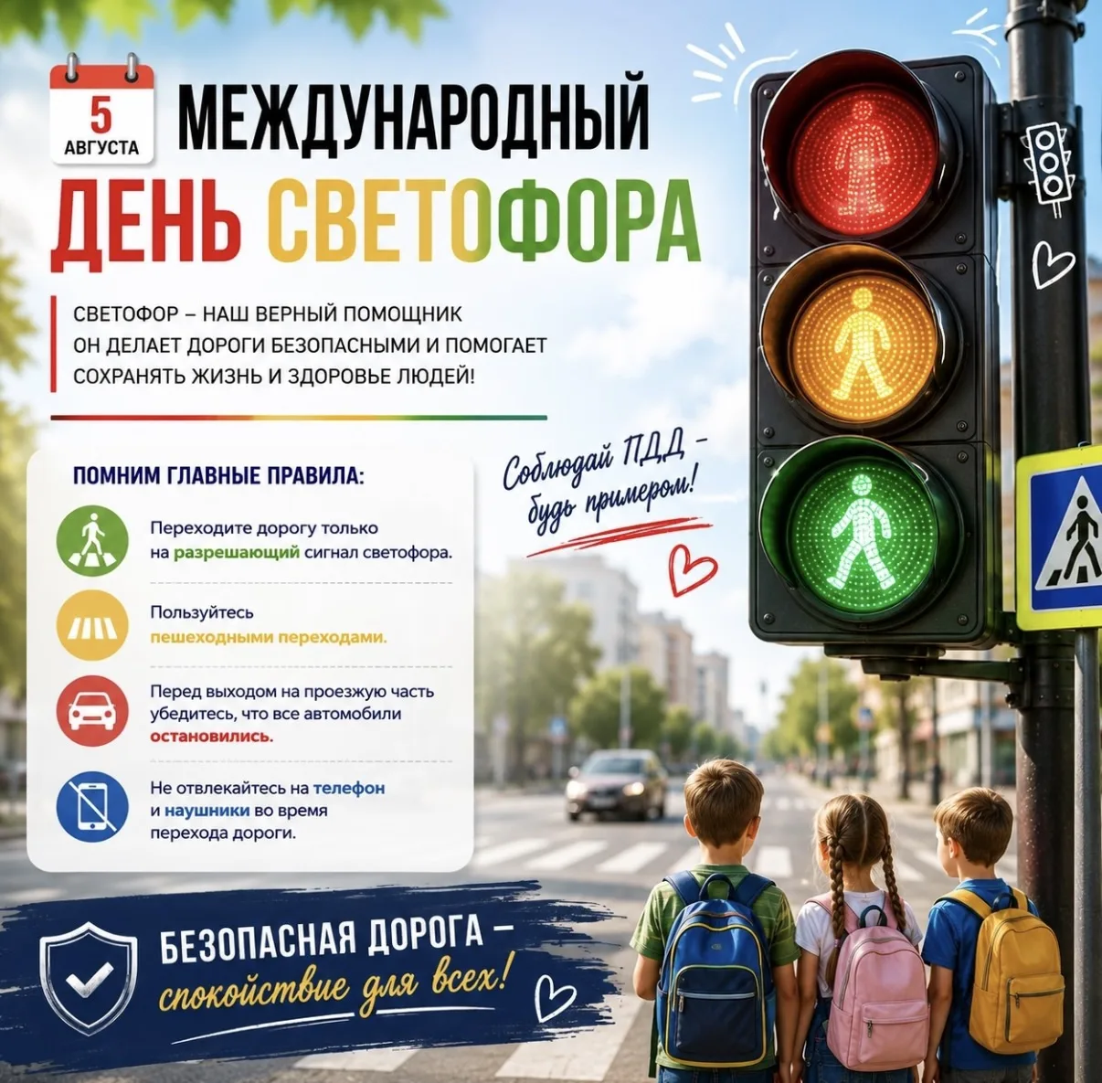 ✅Дата дня✅ 🎉 С Днём светофора! 🎉

🗓️5 августа — день, когда мы вспоминаем про незаменимого помощн