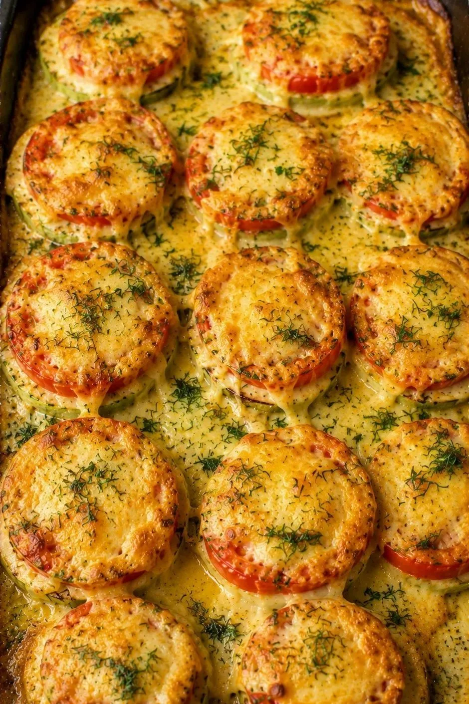 Наивкуснейшие кабачки с помидорами и чесночным соусом