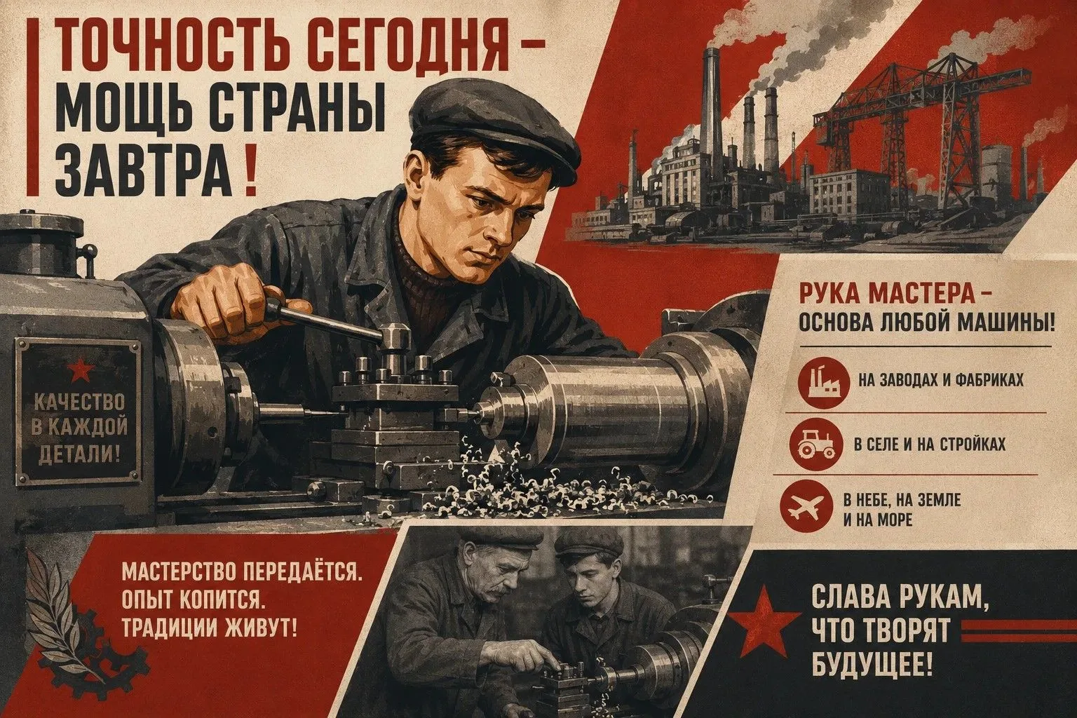 🔧 Роль токаря в СССР: опора промышленности и символ мастерства