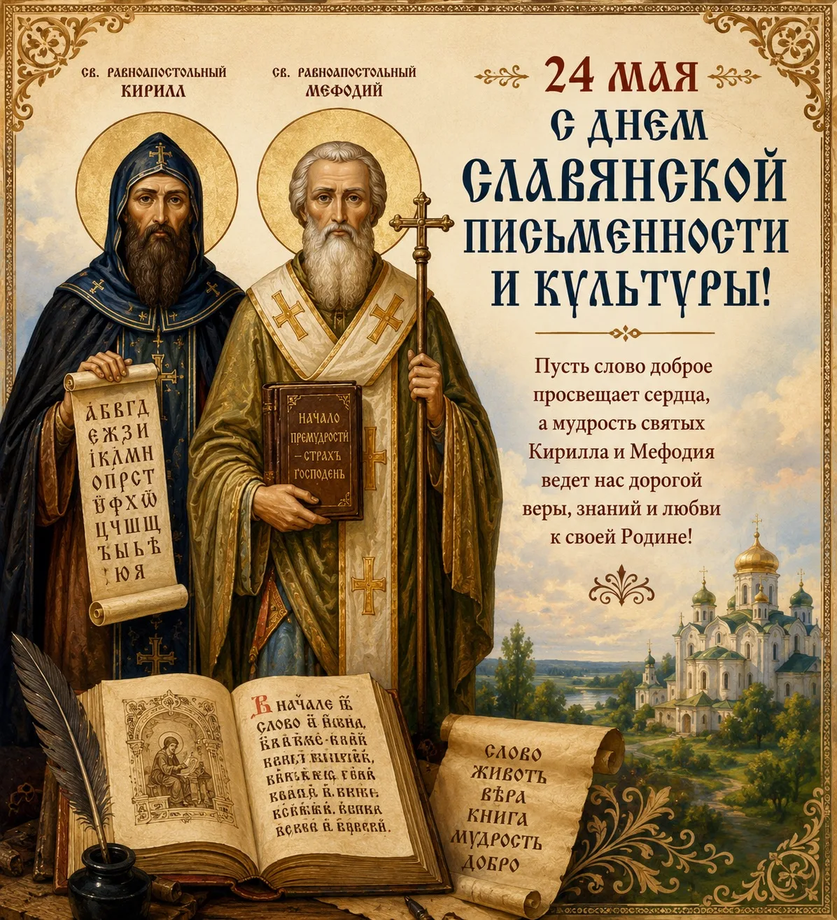 📖 Дорогие жители, поздравляем вас с Днём славянской письменности и культуры!