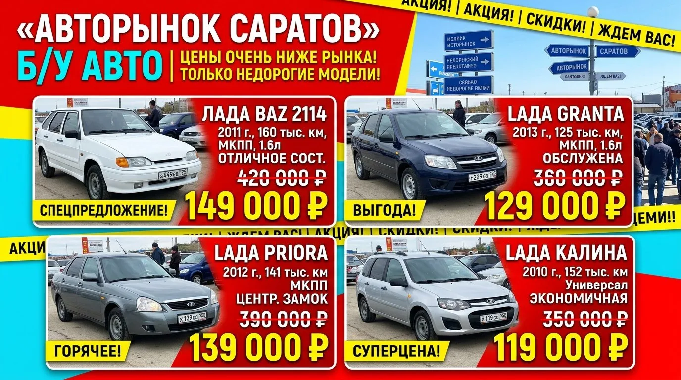 🚗 Авторынок Саратов — БУ авто по честной цене