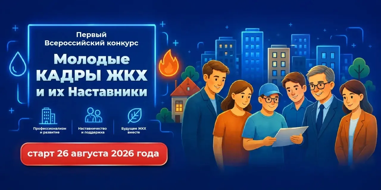 ✨ Стартовал прием заявок на Всероссийский конкурс «Молодые КАДРЫ ЖКХ и их Наставники»!