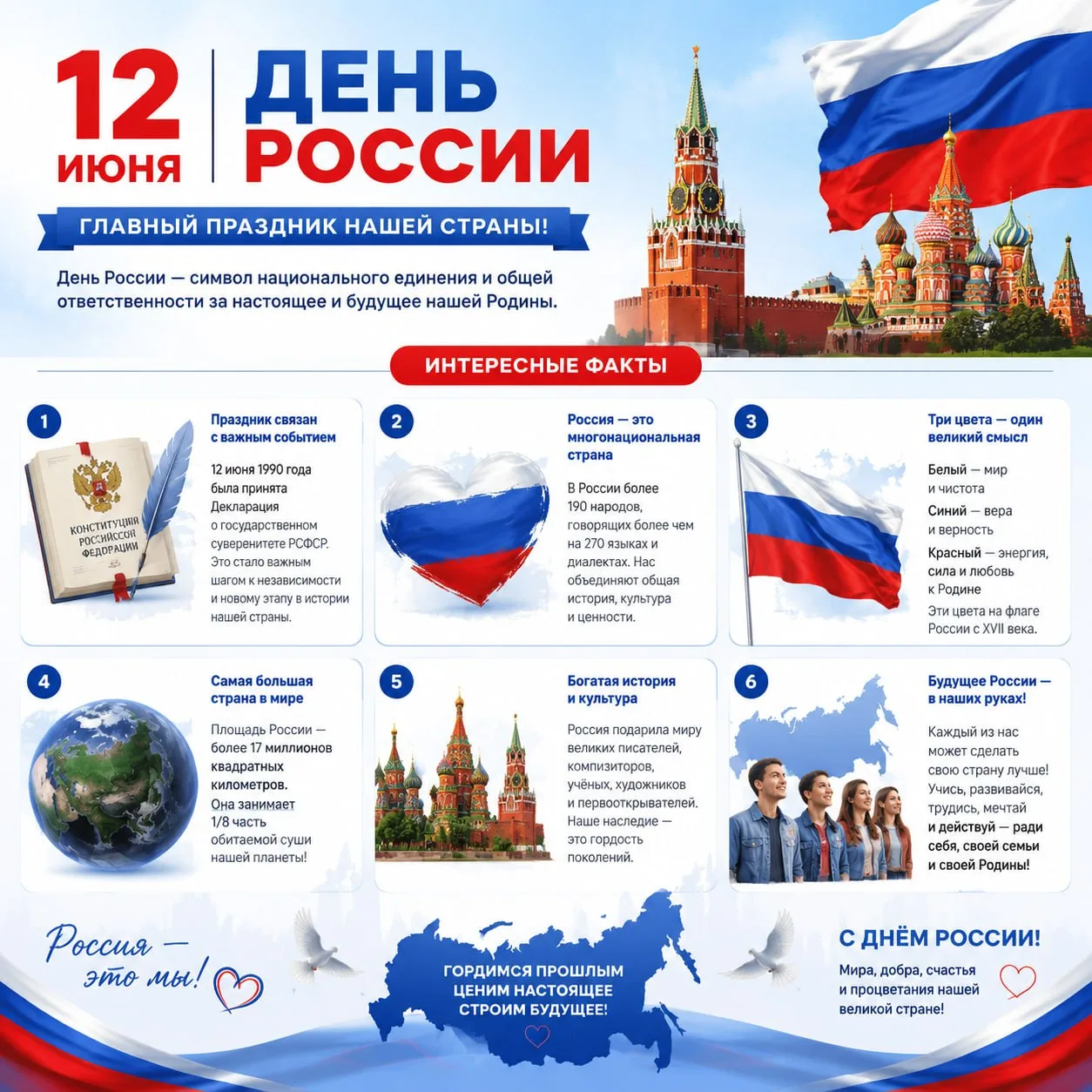 🇷🇺 12 июня — День России! 🎉

Сегодня наша страна отмечает один из главных государственных праздни